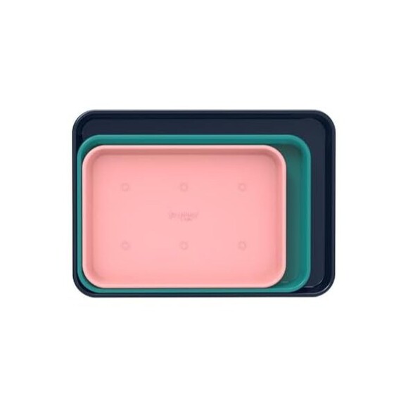 SO YUMMY BY BELLA 3 PIECE COOKIE PAN SET BAKEWARE RECTANGULAR TRAYS MULTICOLOR - Picture 1 of 4